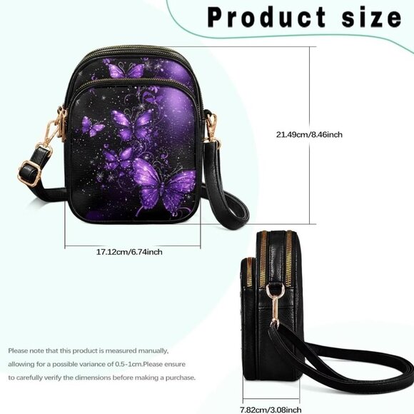 Cross Body Bag for Women Soft Leather Wallet Phone Bag with Multi Pockets 6.74 * - Picture 7 of 7